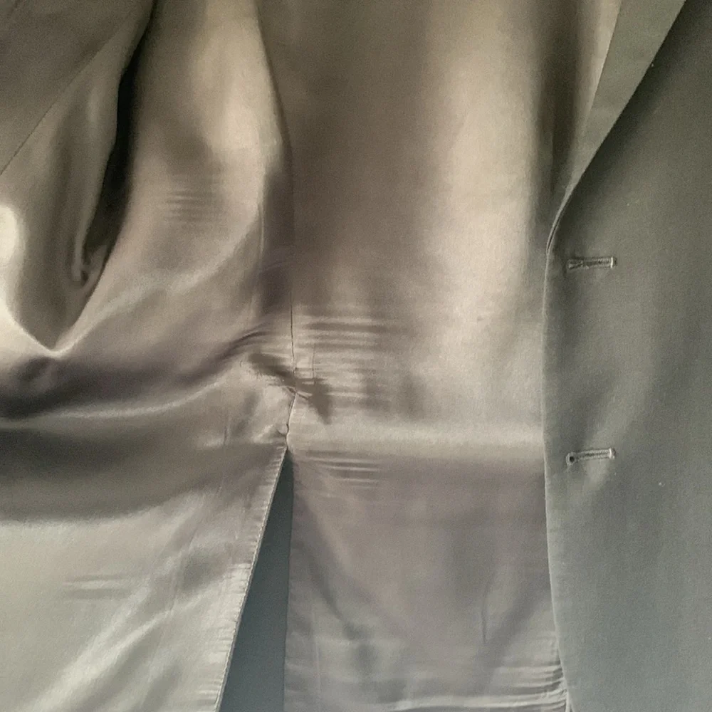 Calvin Klein Men Sport Coat Suit Blazer 2 Button Black Wool‎ Natural Stretch 46R
